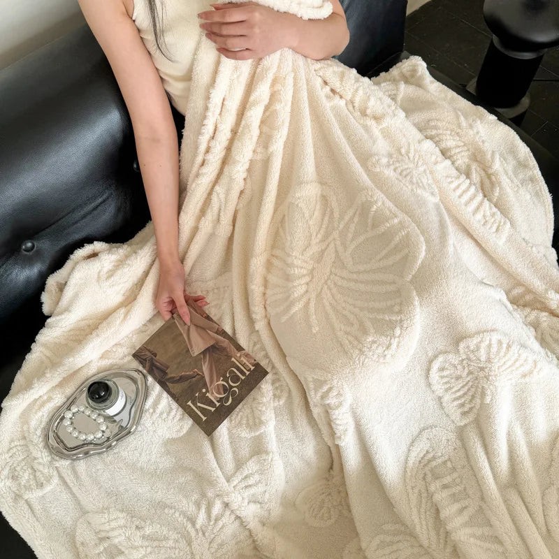 2025 New Winter Flannel Blanket Class A Coral Fleece Blanket Solid Color Office Nap Blanket No Pillowcase