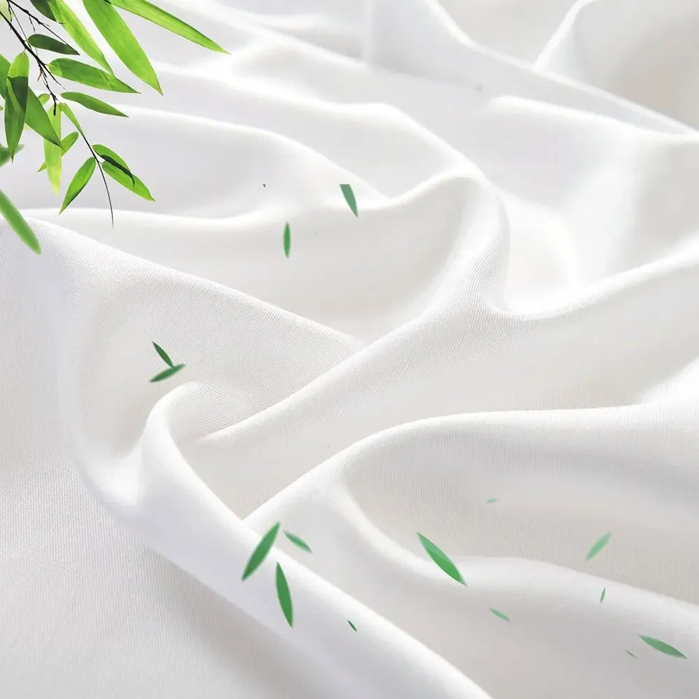 2pcs Bamboo Pillowcase for Hot Sleepers & Night Sweats Softness Cooling Pillow Cover with Envelope Closure