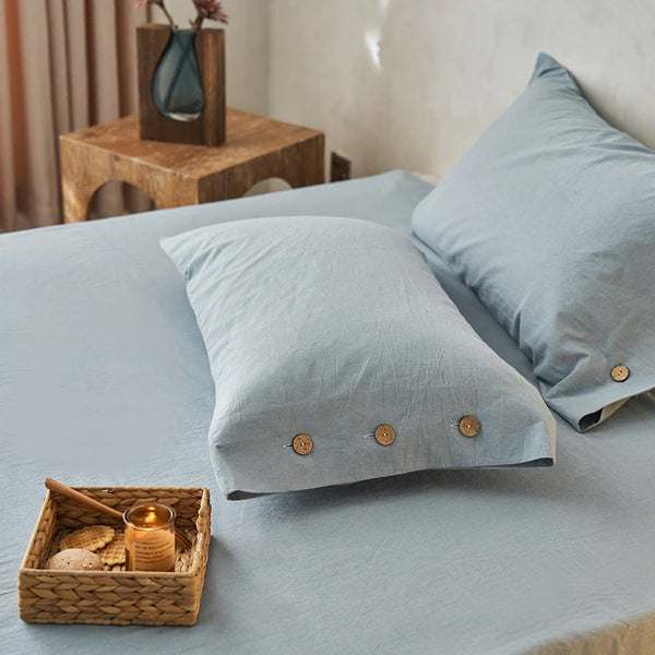 100% Cotton Pillowcase 2pcs Solid Color Pillow Cover Bedding Decorative Pillow Case PillowCase Cover Nordic Sling cushion covers