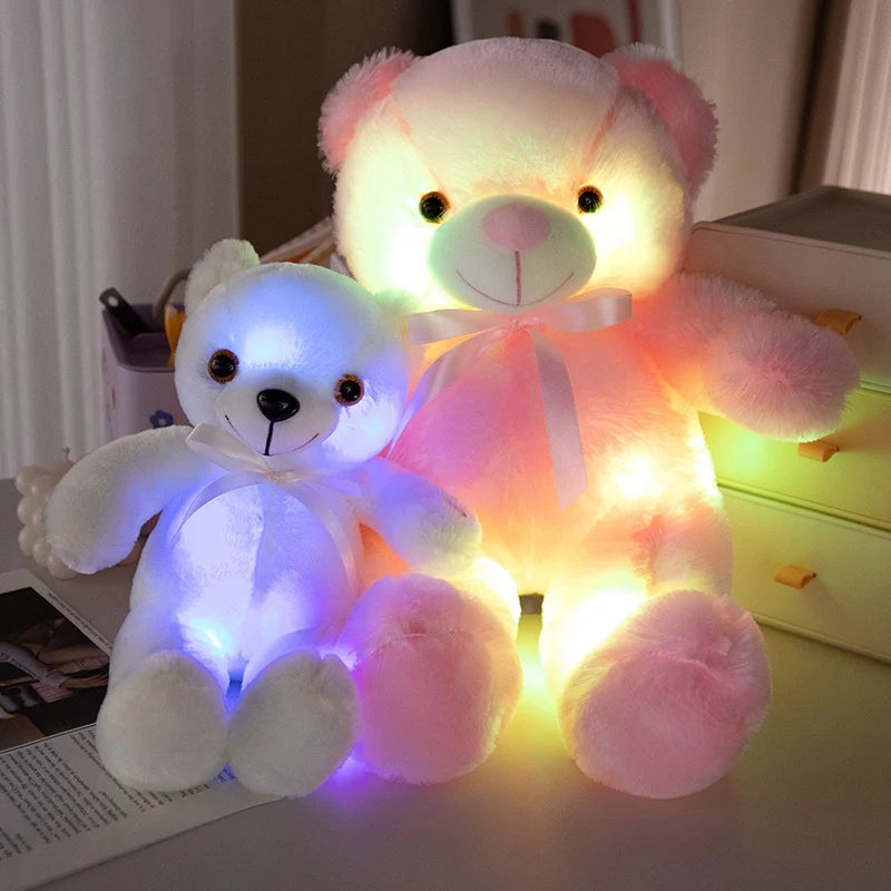 Luminous Creative Light Up LED Teddy Bear Colorful Glowing Bear Plush Toy Xmas Gift Kids Birthday Gift