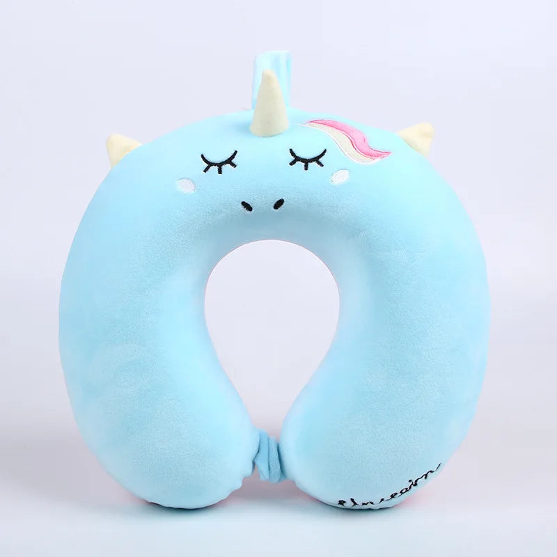 Cartoon Animal U-shaped Pillow Unicorn Neck Pillow Slow Rebound Memory Foam Neck Pillow Airplane Car Travel Nap Pillow