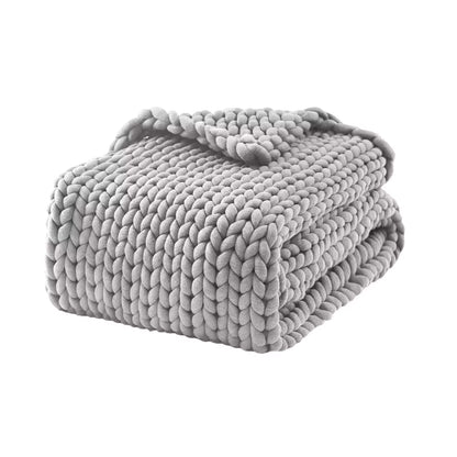 Home Decor 12lbs/15lbs Hand Made Minimalism Breathable Therapy Chunky Knitted Weighted Blanket