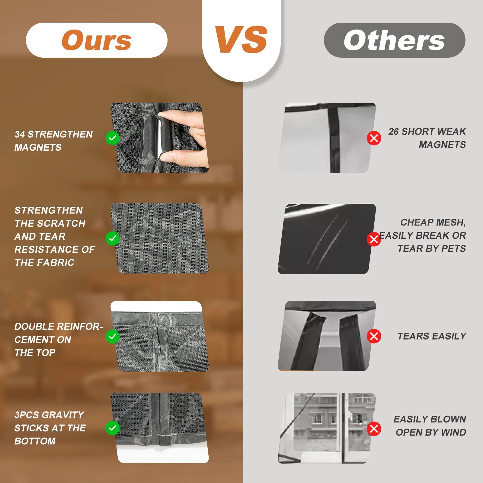 Waterproof Door Screen Coldproof Thicken Door Cutain with Cotton Warm Self-Closing Magnetic Screen Door in Winter for Household