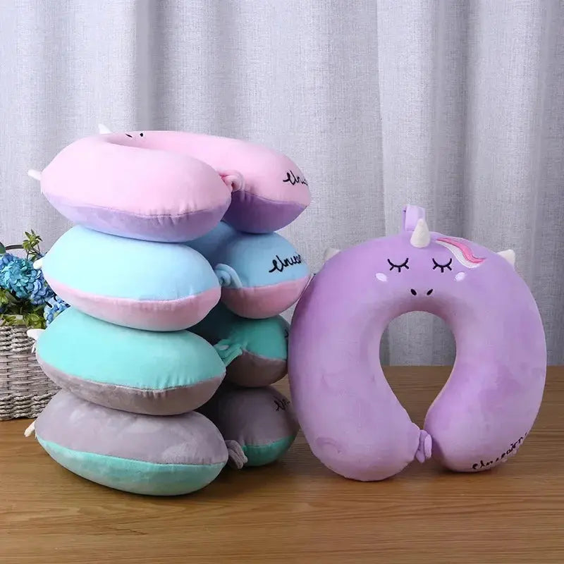 Cartoon Animal U-shaped Pillow Unicorn Neck Pillow Slow Rebound Memory Foam Neck Pillow Airplane Car Travel Nap Pillow