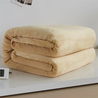 Flannel Coral Fleece Blanket Polyester Black Color 5 Size Mink Throw Sofa Cover Plaid Sheet Soft Blankets On The Bed
