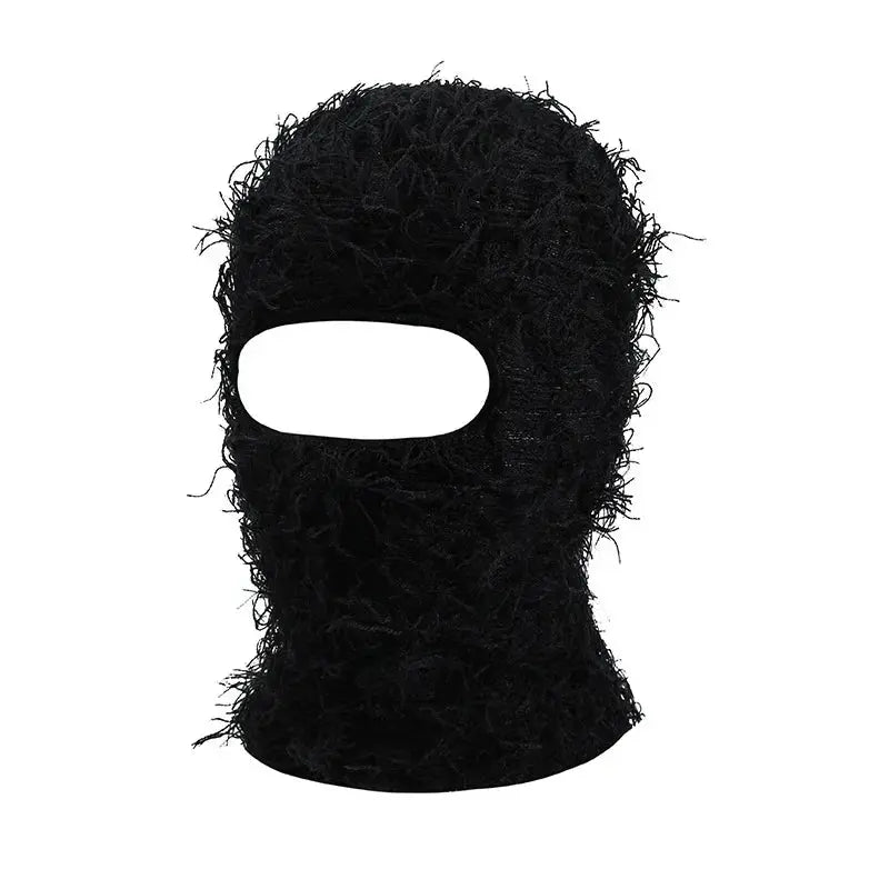 Full Face Cover Ski Mask Hat Balaclava Distressed Knitted Beanie Camouflage Men Hat Women Winter Warm Windproof Bicycle Neck Hat