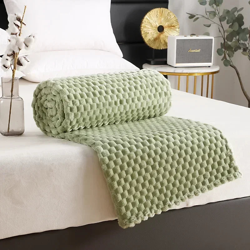 Super Ultra Soft Flannel Fleece Blanket Large Fluffy Warm Throw Over Bed Sofa Settee for Sofa/Couch/Bed Throw /Single Size Gray