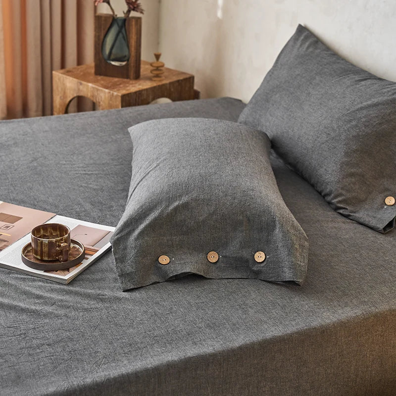 100% Cotton Pillowcase 2pcs Solid Color Pillow Cover Bedding Decorative Pillow Case PillowCase Cover Nordic Sling cushion covers