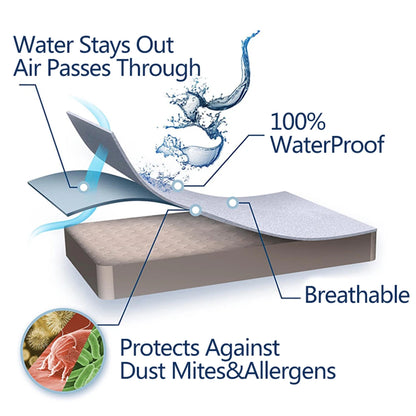 Waterproof Thicken Mattress Pad Protector Adjustable Fitted Sheets Bed Covers Anti-bacterial Pad for Bed 150x200 160x200 180x200