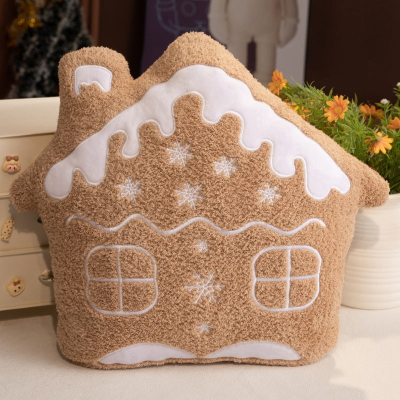 36CM Christmas Gingerbread Man Snowflake House Plush Pillow Toys Biscuit Peluche Stuffed Cookie Soft Doll Room Decoration Gifts