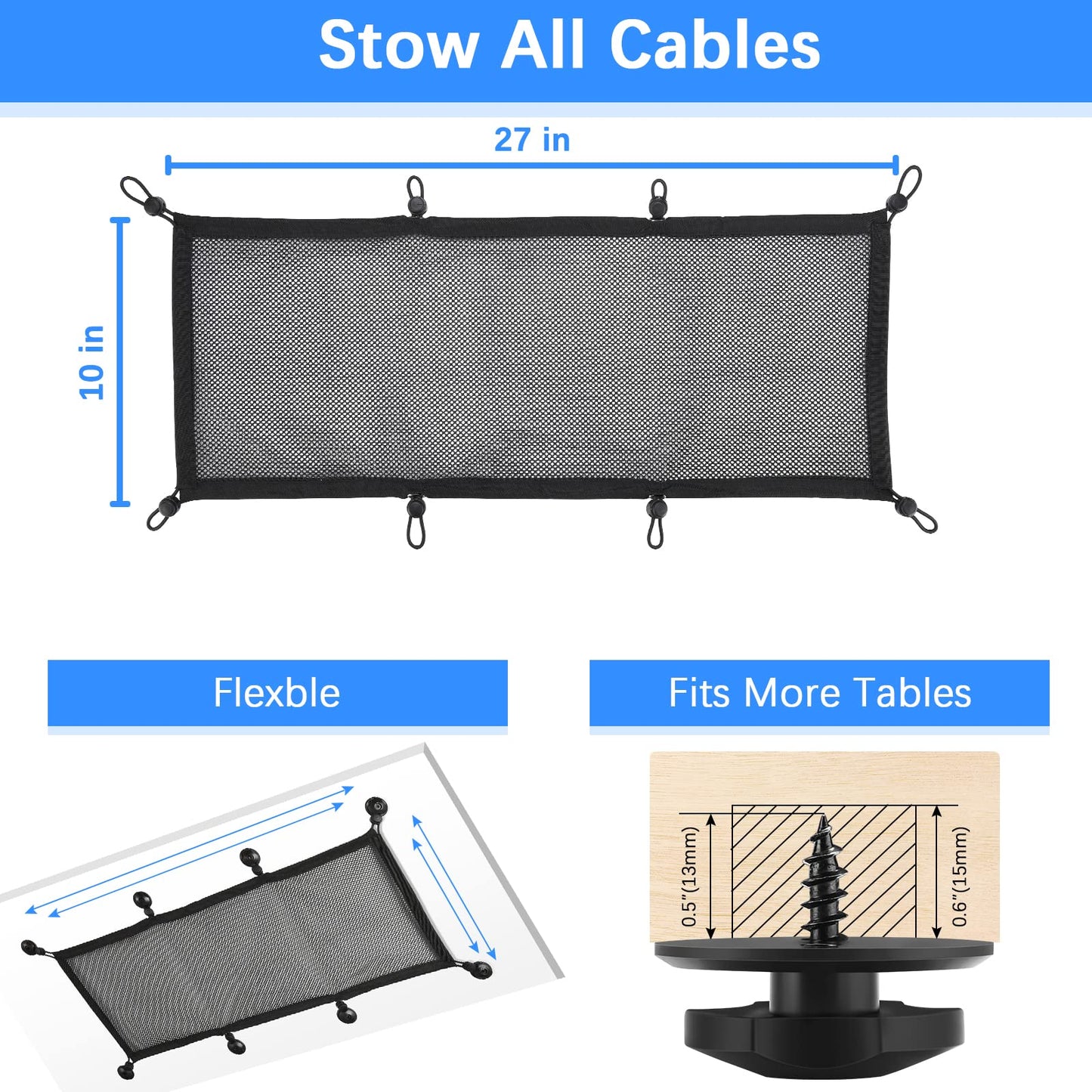 Slumblr® Flexible Under Desk Cable Management Net