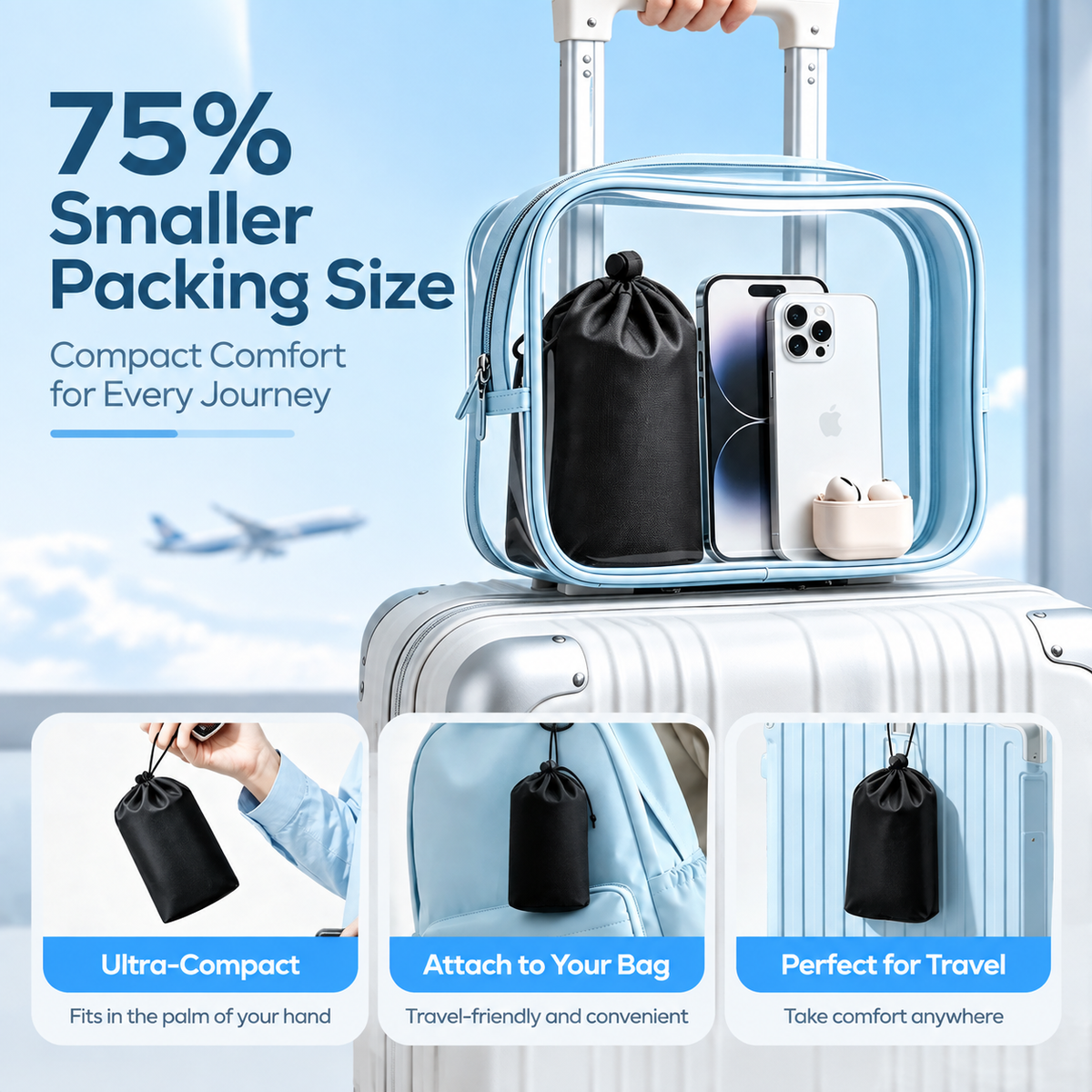 Slumblr® Inflatable U-shaped Pillow Travel Cushion Slumblr