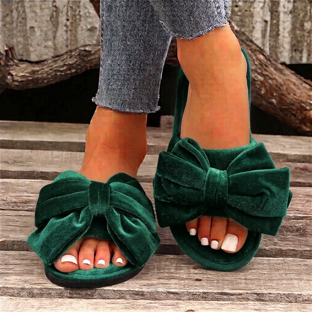 Slumblr® Velvet Bow Slippers