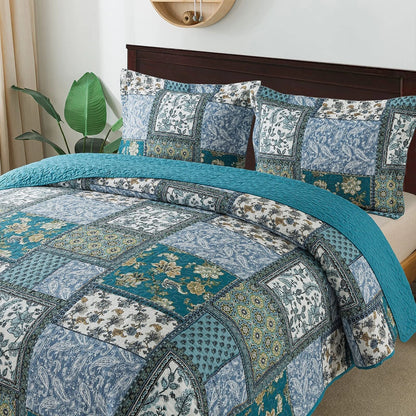 Slumblr® Floral Quilt Set (1 Bedspread & 2 Pillow Cases)