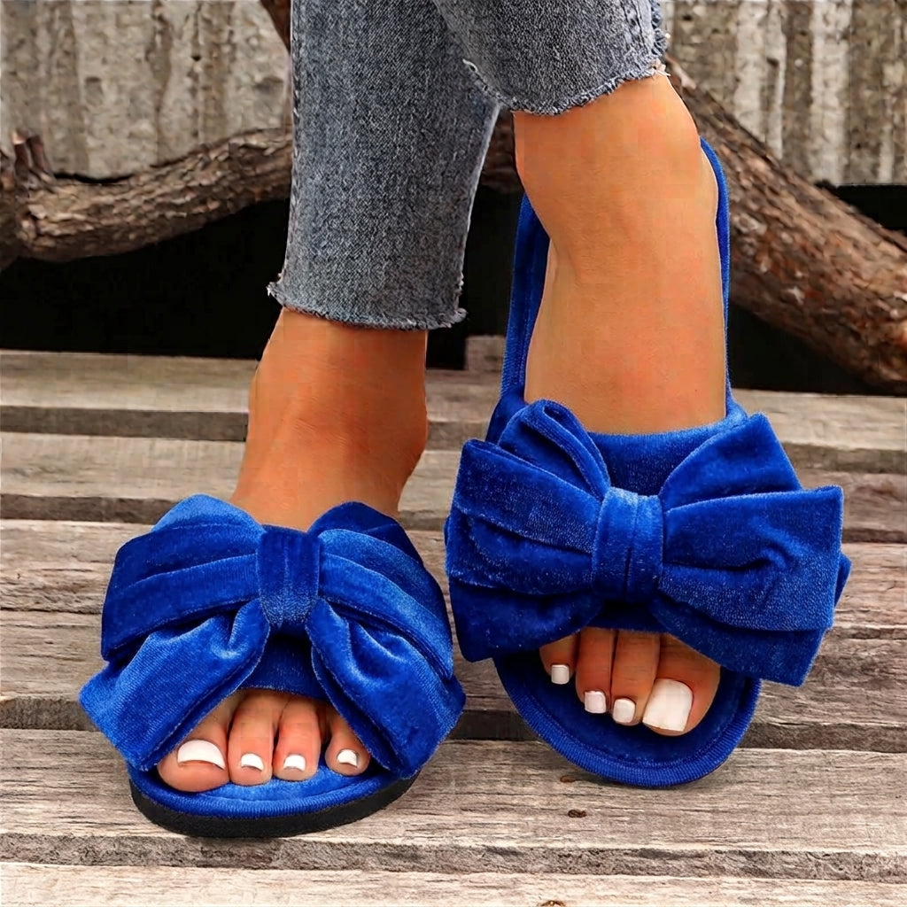 Slumblr® Velvet Bow Slippers