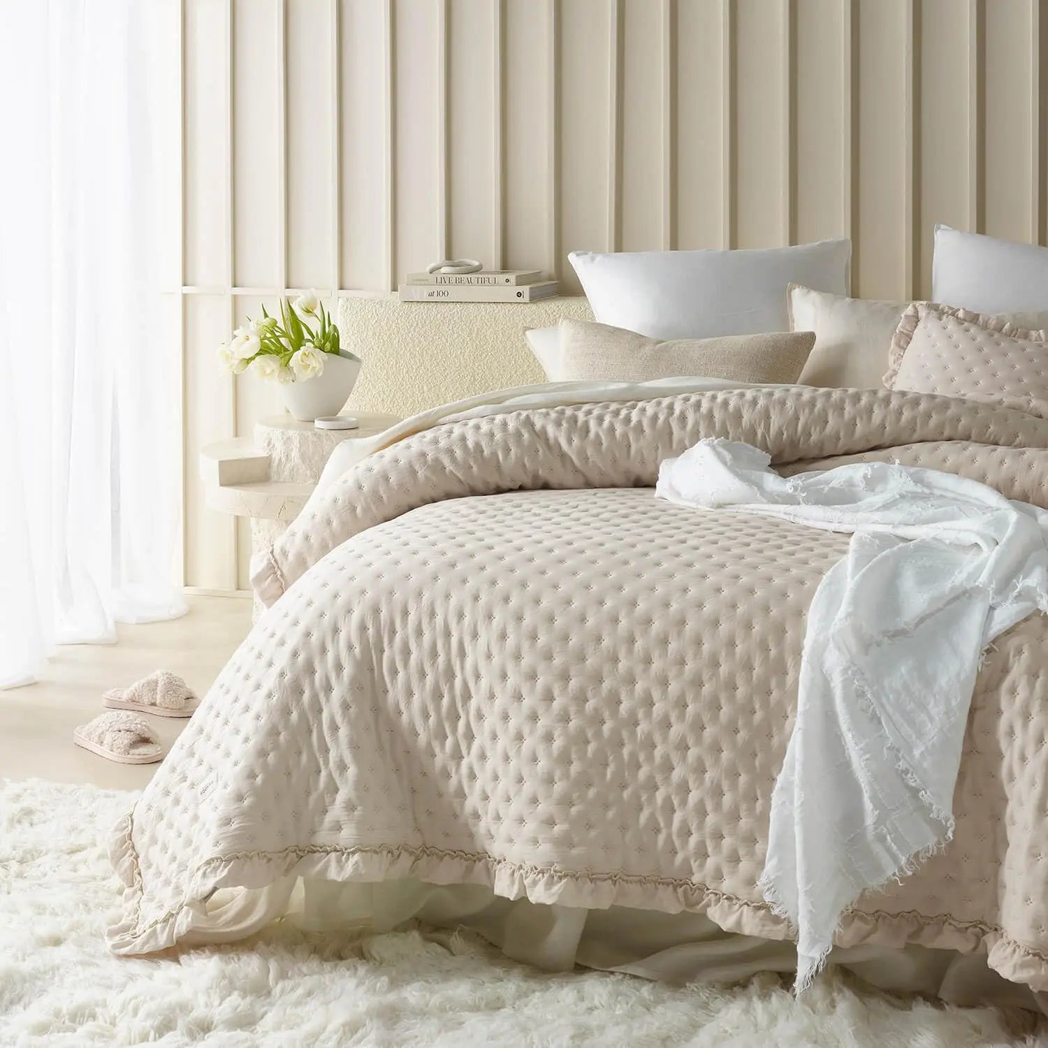 Slumblr® Ultra Soft Ruffle Mattress Cover