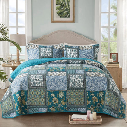 Slumblr® Floral Quilt Set (1 Bedspread & 2 Pillow Cases)