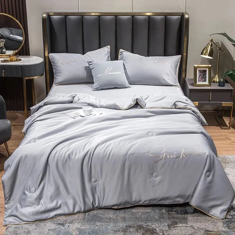 Slumblr® Washed Silk Summer Quilt Set (3Pcs)