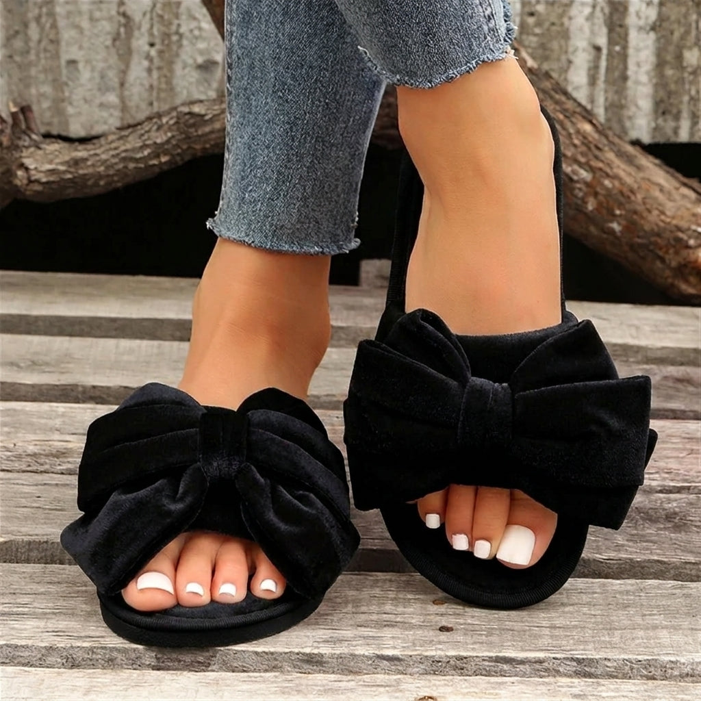 Slumblr® Velvet Bow Slippers