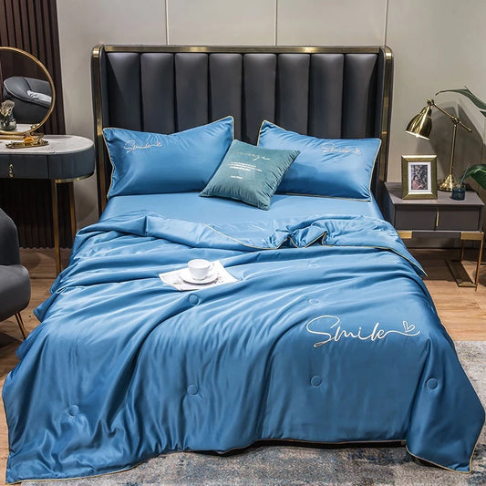 Slumblr® Washed Silk Summer Quilt Set (3Pcs)