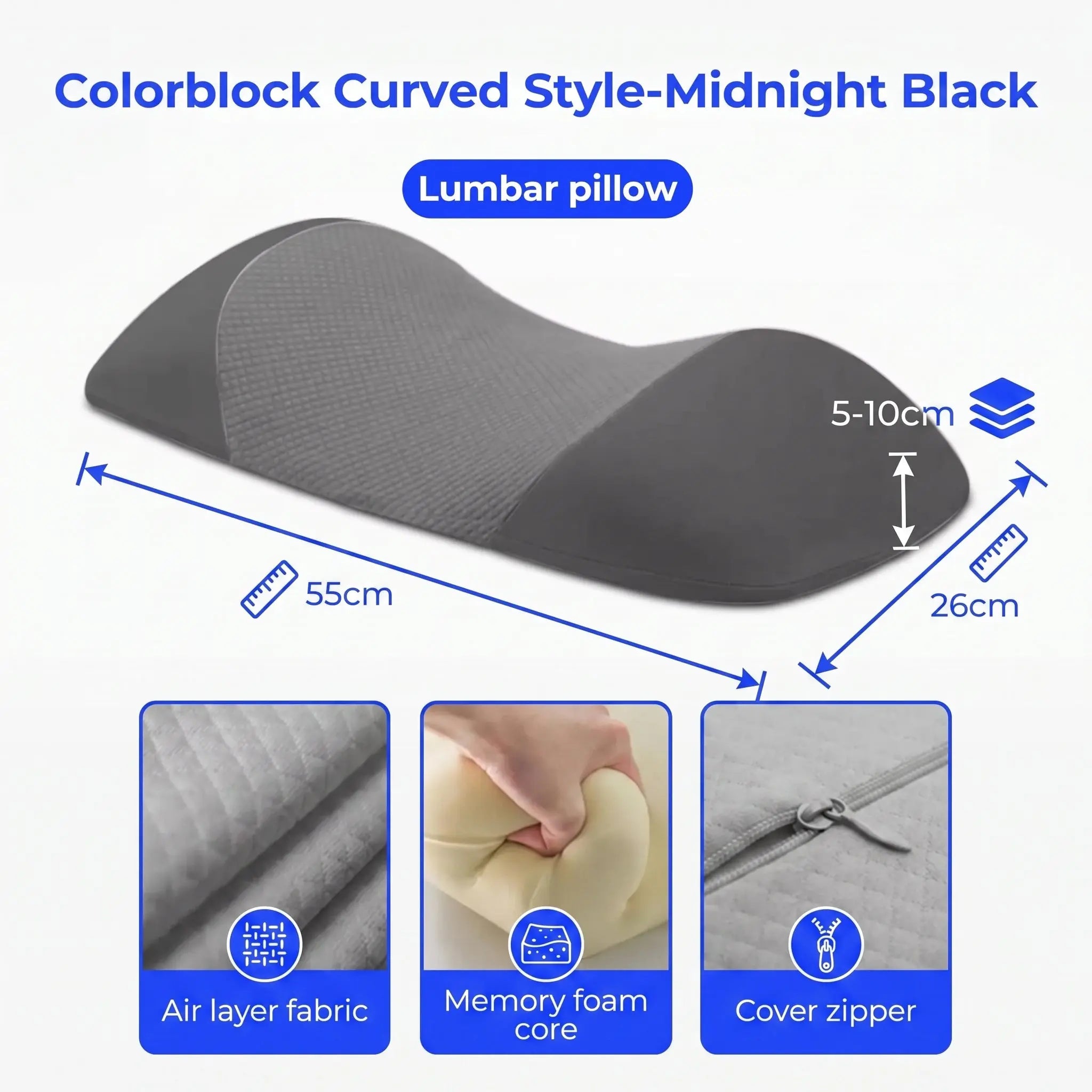 Slumblr® Memory Foam Lumbar Support Cushion