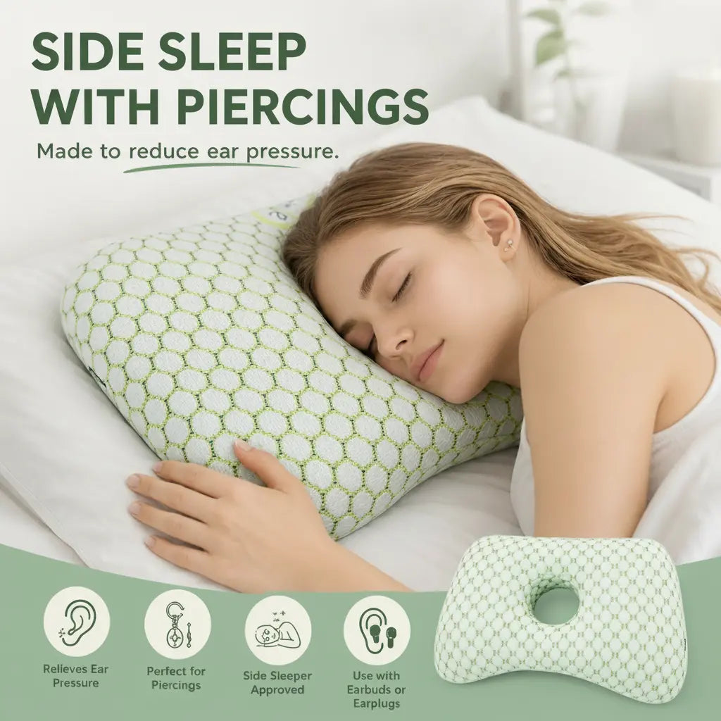 Slumblr® Ear Piercing Donut Pillow – Pain Relief for Side Sleepers