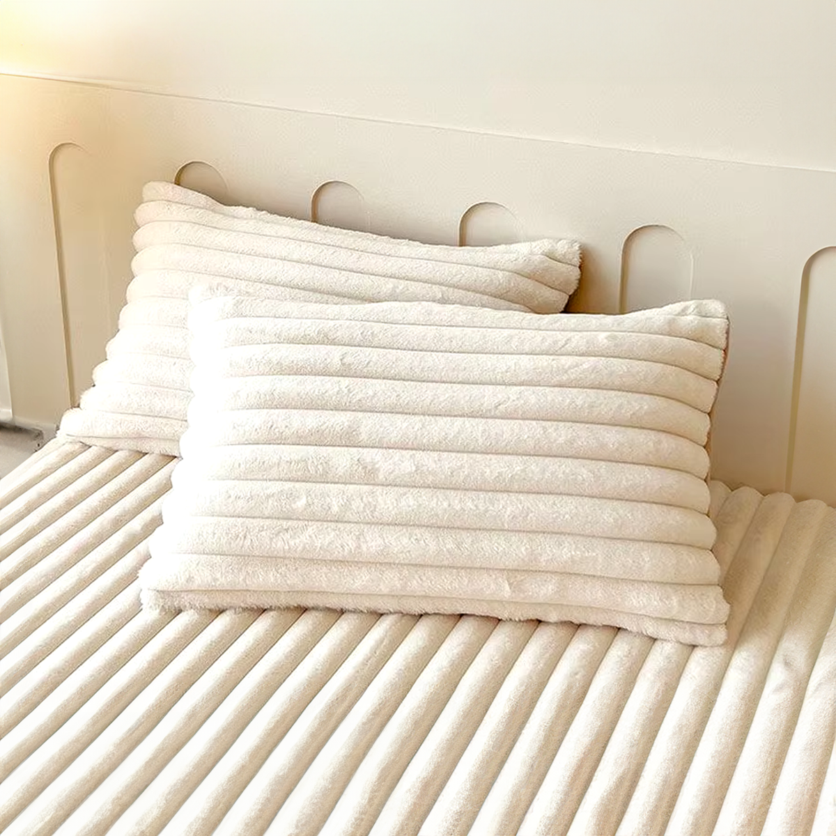 2x Pillow Cases For Ultra-Soft Luxury Fitted Bed Sheet