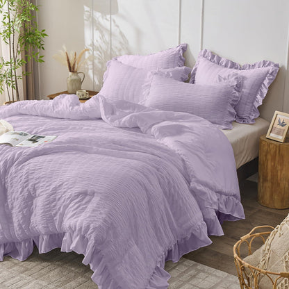 Slumblr® Korean Lace Seersucker Duvet Cover Set