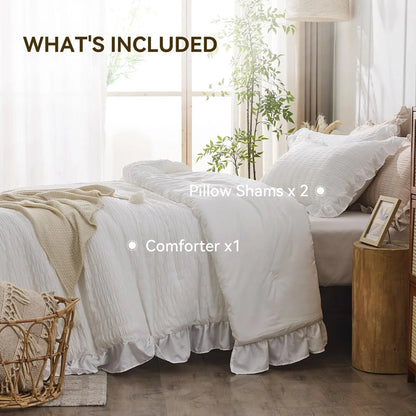 Slumblr® Korean Lace Seersucker Duvet Cover Set
