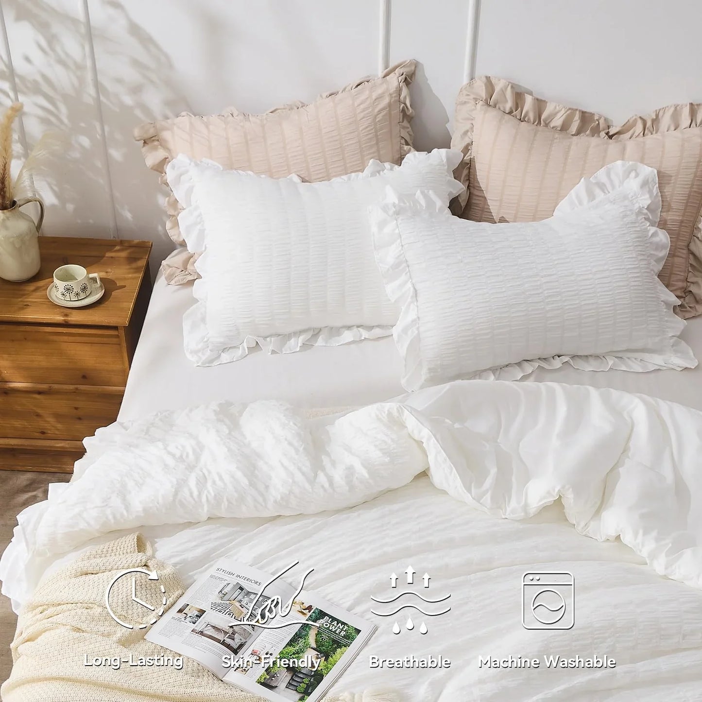 Slumblr® Korean Lace Seersucker Duvet Cover Set