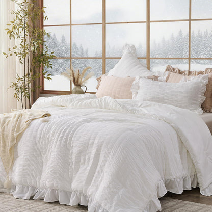 Slumblr® Korean Lace Seersucker Duvet Cover Set