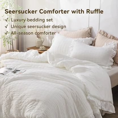 Slumblr® Korean Lace Seersucker Duvet Cover Set