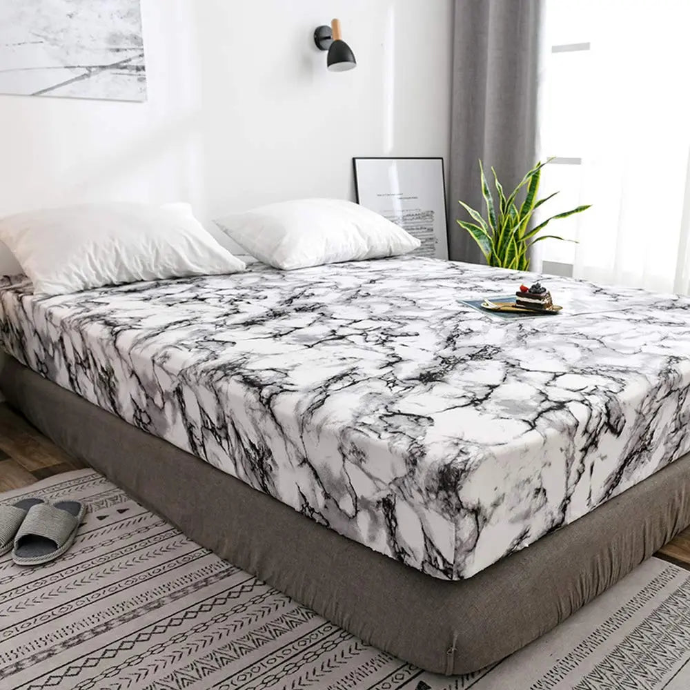 Slumblr® Marble Print Fitted Sheet Slumblr